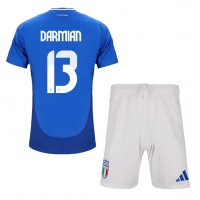 Taliansko Matteo Darmian #13 Domáci Detský futbalový dres ME 2024 Krátky Rukáv (+ trenírky)